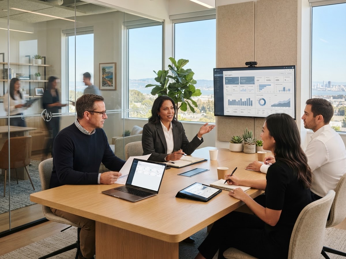 Clear Stakevalence analysts reviewing a data-driven capital deployment model